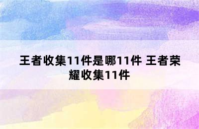 王者收集11件是哪11件 王者荣耀收集11件